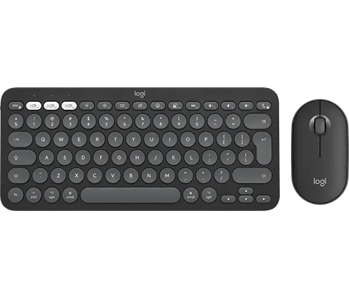 מקלדת ועכבר אלחוטי Logitech Pebble 2 Combo for MAC בצבע Graphite
