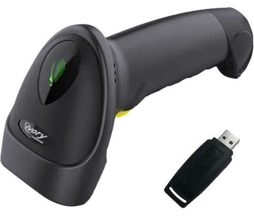 סורק ברקודים אלחוטי בטכנולוגיית 1D של Ivory Peripherals דגם IV-SCANNER-WIRLES