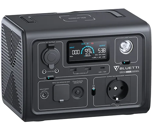תחנת כוח ניידת BLUETTI EB3A 600W 268Wh – משלוח חינם