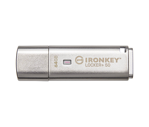 זכרון נייד מוצפן עם סיסמה Kingston IronKey Locker+ 50 בנפח 64GB