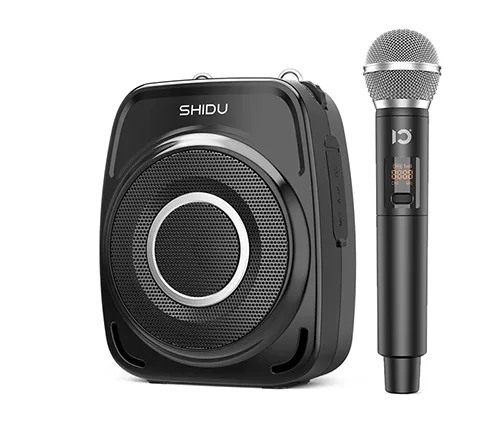 חגורת הגברה אלחוטית למורים ומדריכים עבור העברת הדרכות כולל מיקרופון  - SHIDU Portable Speaker 35W
