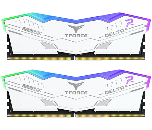 זכרון למחשב Team Group T-FORCE DELTAα RGB DDR5 5600MHz 2x16GB FF8D532G5600HC40BDC01 בצבע לבן