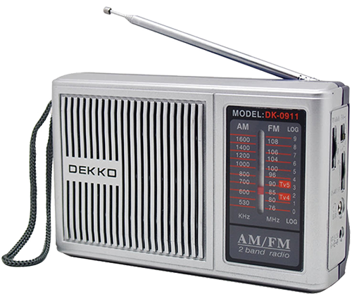 רדיו נייד עם סוללות D – Ivory Sound אפור, קל לתפעול עם קליטת FM/AM