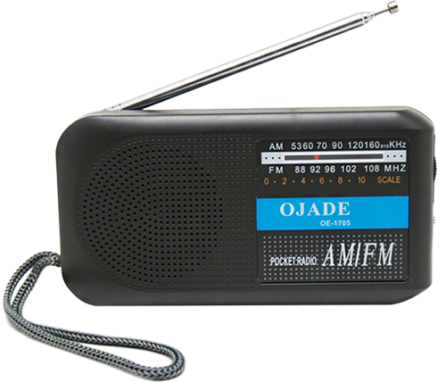 רדיו טרנזיסטור נייד Ivory Sound IV-OE-1705 FM / AM מופעל באמצעות סוללות AA, בצבע שחור