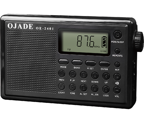 רדיו נייד FM / AM ורמקול Ivory Sound IV-OE-2401 Bluetooth מופעל באמצעות סוללות AA, בצבע שחור