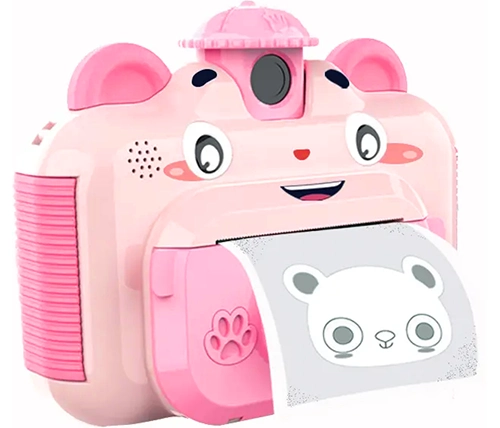 מצלמה דיגיטלית לילדים מדפיסה Ivory B1 12MP 1080P בצבע ורוד