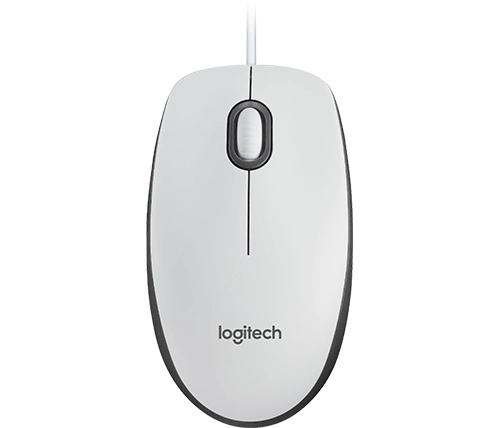 עכבר חוטי אופטי לוג'יטק Logitech M100 בצבע לבן
