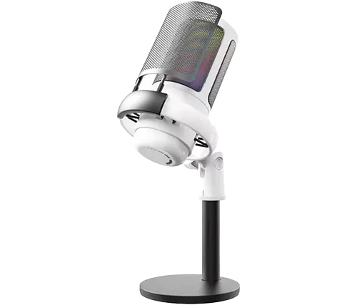 מציאון - מיקרופון גיימינג USB קונדנסור Ivory Sound IVS-ME6S-WH בצבע לבן הכולל תאורת RGB  - מוחדש