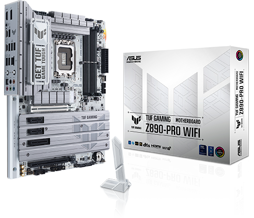 לוח אם ASUS TUF GAMING Z890-PRO WIFI7 ATX 1851 בצבע לבן