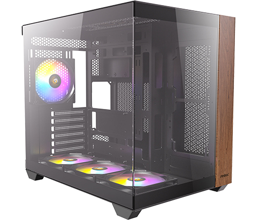 מארז מחשב Antec CX800 Wood ARGB בצבע שחור/עץ
