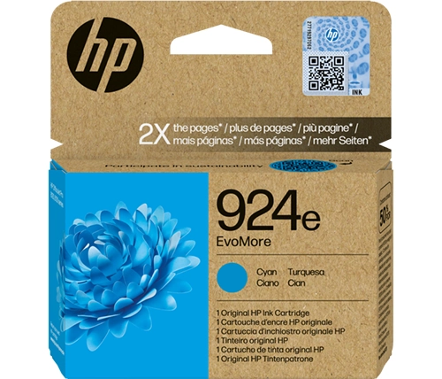 ראש דיו HP 924e ציאן מקורי דגם EvoMore (4K0U7NE)