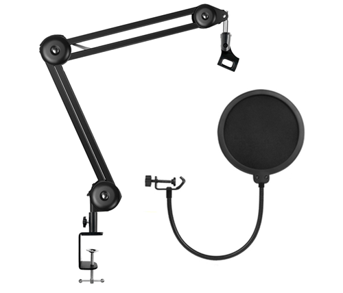 זרוע למיקרופון Ivory Sound GAZ-40W – זרוע מתכווננת בצבע ajurעם קליפס 360°