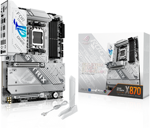 לוח אם ASUS ROG STRIX X870-A GAMING WIFI7 ATX AM5 AMD בצבע לבן