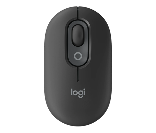 עכבר אלחוטי עם כפתור אימוג'י Logitech POP Mouse בצבע גרפיט