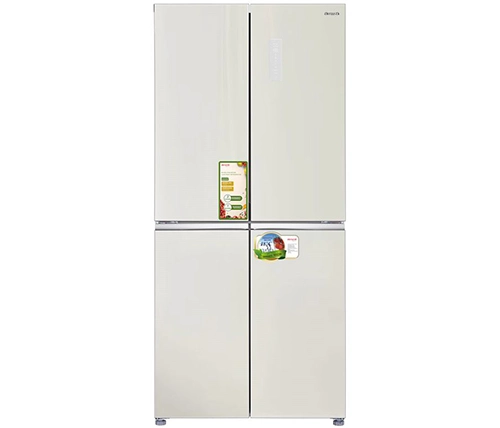 מקרר 4 דלתות מקפיא תחתון 470 ליטר זכוכית קרם aiwa NF 6500 – משלוח חינם