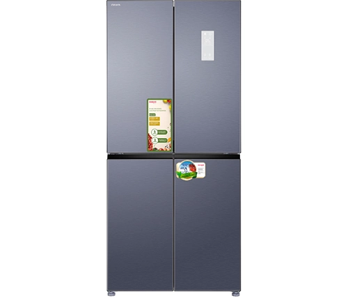 מקרר 4 דלתות 466 ליטר מקפיא תחתון אפור שחור 6500 aiwa AI-460WEXA-EG - משלוח חינם