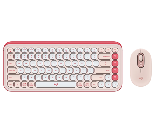 סט מקלדת ועכבר אלחוטיים Logitech POP Icon Combo בצבע אופוויט ורוד