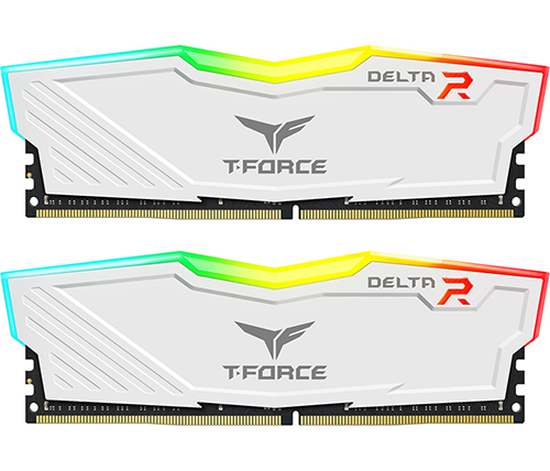 זכרון למחשב Team Group T-FORCE DELTA DDR4 3600MHz 2x16GB TF4D432G3600HC18JDC01 בצבע לבן