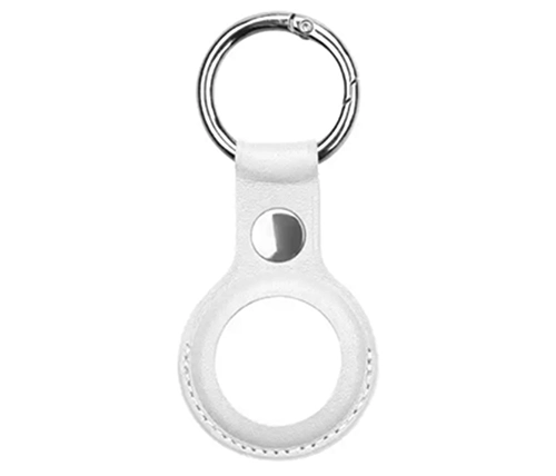 כיסוי AirTag מחזיק מפתחות דמוי עור לבן Ivory Mobile