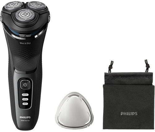מכונת גילוח פיליפס PHILIPS Shaver 3000 Series S3244/12 לשימוש רטוב ויבש 