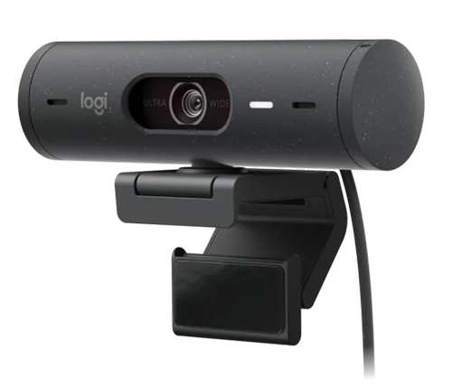 מצלמת רשת עם מיקרופון Logitech Brio 500 Full HD 1080p בצבע אפור גרפיט