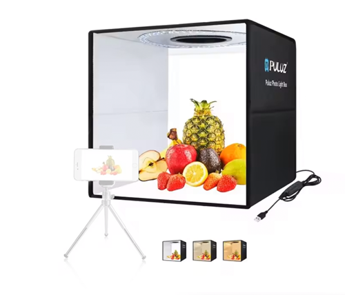 אוהל צילום נייד מתקפל עם תאורה PULUZ כולל שלט חוטי עם חיבור USB