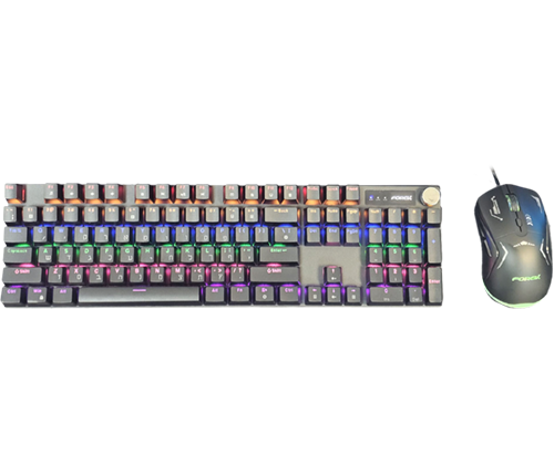 סט גיימינג חוטי מכאני Forev Q600 RGB Blue Switch בצבע שחור