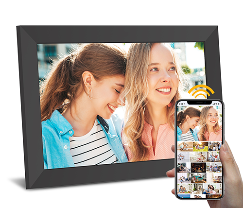 מסגרת דיגיטלית 10.1 אינץ עם מסך מגע ושליטה דרך הסמארטפון  Ivory Display IV-PF103 - צבע שחור