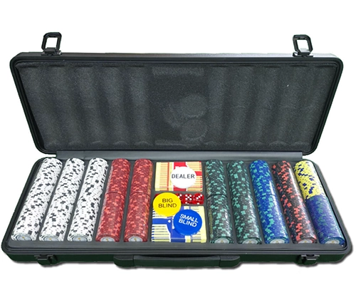 מזוודת פוקר מקצועית 500 ז'יטונים חימר 14 גרם – משלוח חינם