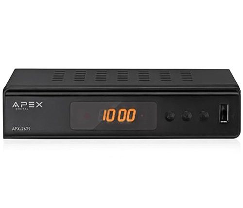 ממיר דיגיטלי עידן פלוס לטלוויזיה APX-2679 DVBT-2 Apex כולל אנטנה פנימית ושלט