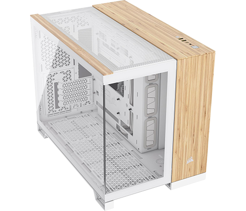 מארז מחשב 2500X Mid Tower Dual Chamber mATX בצבע לבן עץ