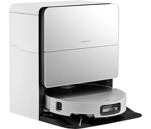 שואב שוטף רובוטי רובורוק עם תחנת עגינה Roborock Saros 10 בצבע לבן