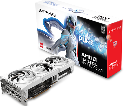 כרטיס מסך Sapphire PURE AMD Radeon RX 9070 XT OC 16GB GDDR6