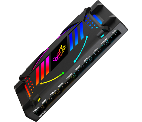 מפצל מאווררים ותאורה למחשב ARGB של Ivory Gaming - כולל שלט