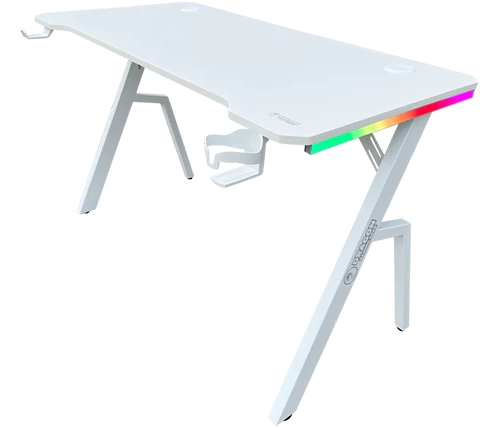 שולחן גיימינג תאורת RGB אורך 120 סמ לבן דרגון Dragon TR – משלוח חינם