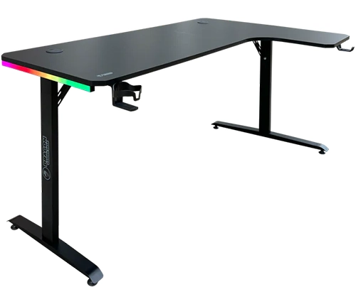 שולחן גיימינג פינתי ימין תאורת RGB שחור 160*100 סמ דרגון Dragon – משלוח חינם