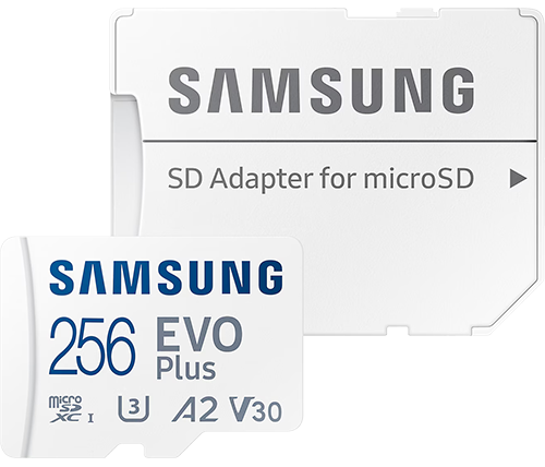 כרטיס זכרון עם מתאם Samsung Evo Plus Micro SDXC UHS-I - דגם MB-MC256SA - נפח 256GB
