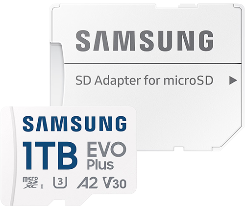 כרטיס זכרון עם מתאם Samsung Evo Plus Micro SDXC UHS-I - דגם MB-MC1T0SA - נפח 1TB
