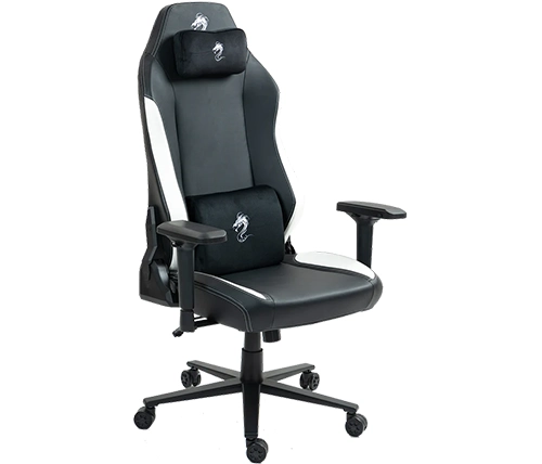 כיסא גיימינג ALPINE דמוי עור שחור לבן דרגון Dragon – משלוח חינם