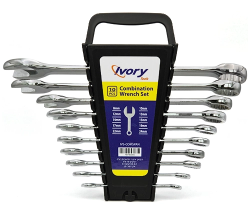 סט מפתחות רינג פתוח / סגור 10 יחידות כרום Ivory Tools