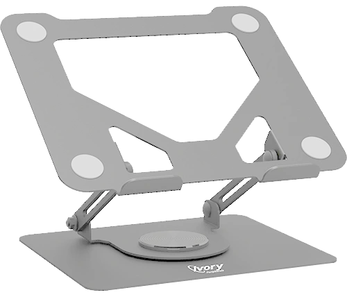 מעמד מתכוונן למחשב נייד ולטאבלט עד 17 אינץ' - סיבוב 360° - צבע כסוף - Ivory Peripherals