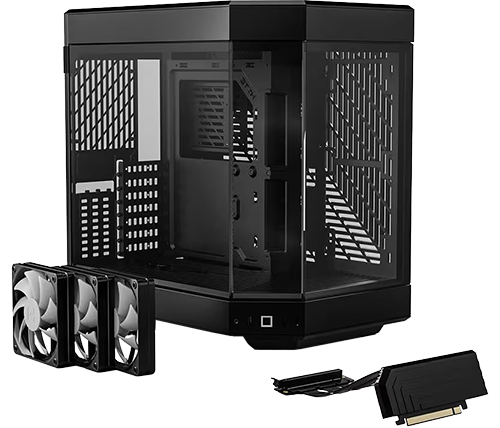 מארז מחשב HYTE Y60 כולל כבל רייזר לכרטיס מסך - בצבע שחור