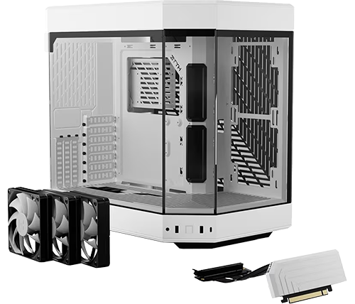 מארז מחשב HYTE Y60 כולל כבל רייזר לכרטיס מסך - בצבע לבן 