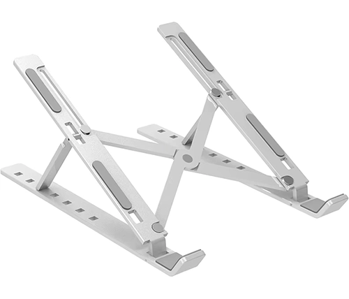 מעמד למחשב נייד וטאבלט 10 עד 18 אינץ' מתקפל מאלומיניום בצבע כסוף Ivory Peripherals D620