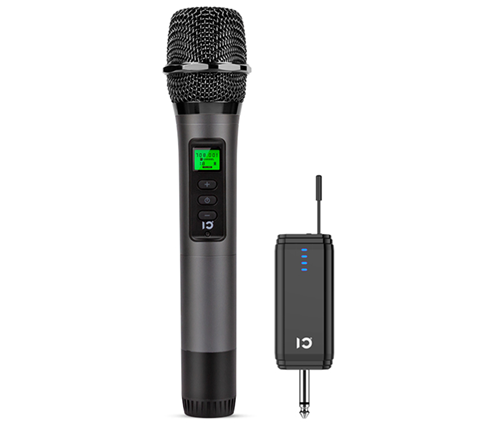 מיקרופון אלחוטי ידני איכותי עם מחבר PL6.35mm תואם למגוון מכשירים SHIDU Wireless Microphone 