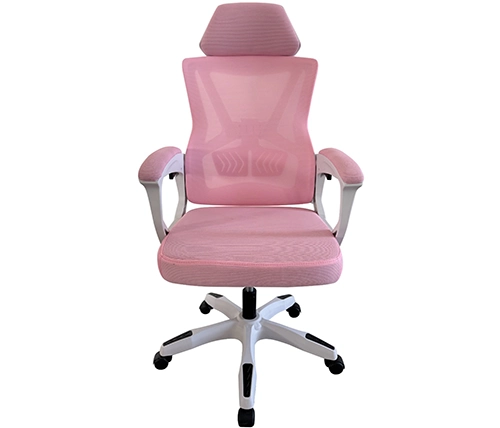 כיסא מנהלים ארגונומי גב גבוה ומשענת ראש דגם לונדון בצבע ורוד – משלוח חינם