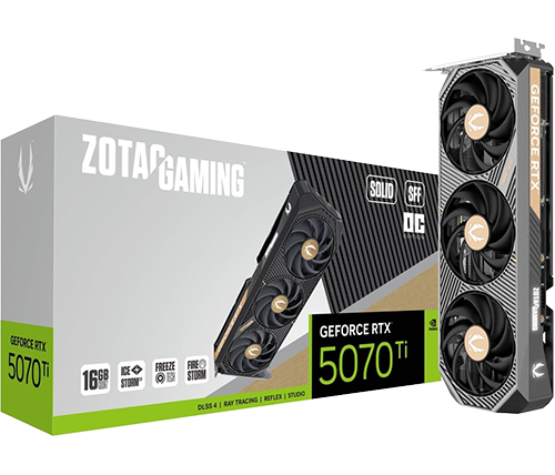 כרטיס מסך ZOTAC GAMING GeForce RTX 5070 Ti SOLID SFF OC 16GB GDDR7