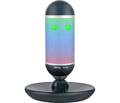 מיקרופון גיימינג קונדנסר חוטי עם תאורת - Ivory Sound OU100 RGB  