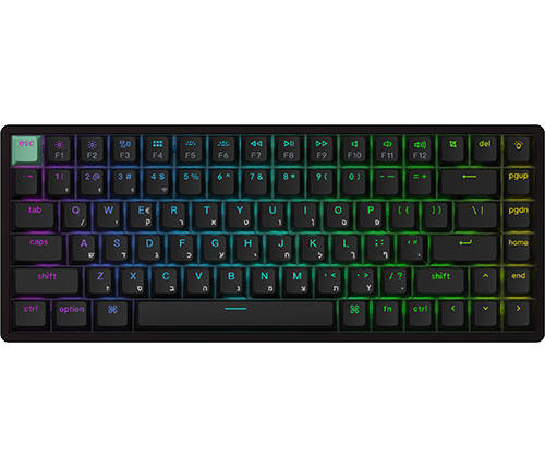 מקלדת אלחוטית מכנית Keychron K2 HE Magnetic Switch RGB בצבע שחור