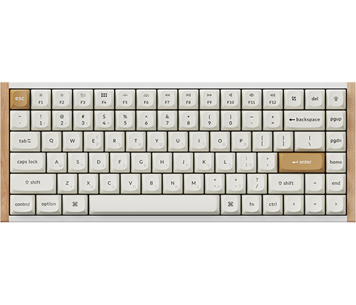 מקלדת אלחוטית מכנית Keychron K2 HE Magnetic Switch RGB בצבע לבן עץ